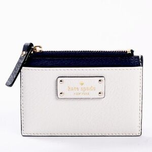 Kate Spade Creamy white black Grove Street Adi Mini Card Wallet⭐️⭐️⭐️⭐️
